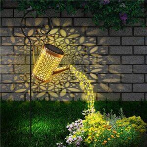 Solar Watering Can with Lights, Bigger Garden Decor, Solar Lantern Outdoor